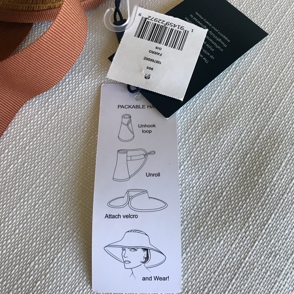 Cole Haan Packable Paper Visor Sun Hat, NWT - Picture 9 of 16